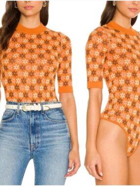 NWT Intimately Free People Winter Warmer Knit Bodysuit Toffee Combo Size XS